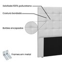 Ver imagem 5 de Cabeceira Estofada Cama Box Casal Queen Size Verona 160cm Corano Branco - Desk Design