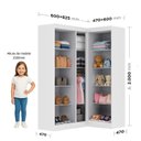 Ver imagem 3 de Guarda-Roupa Infantil 5 Portas Jasmim Branco