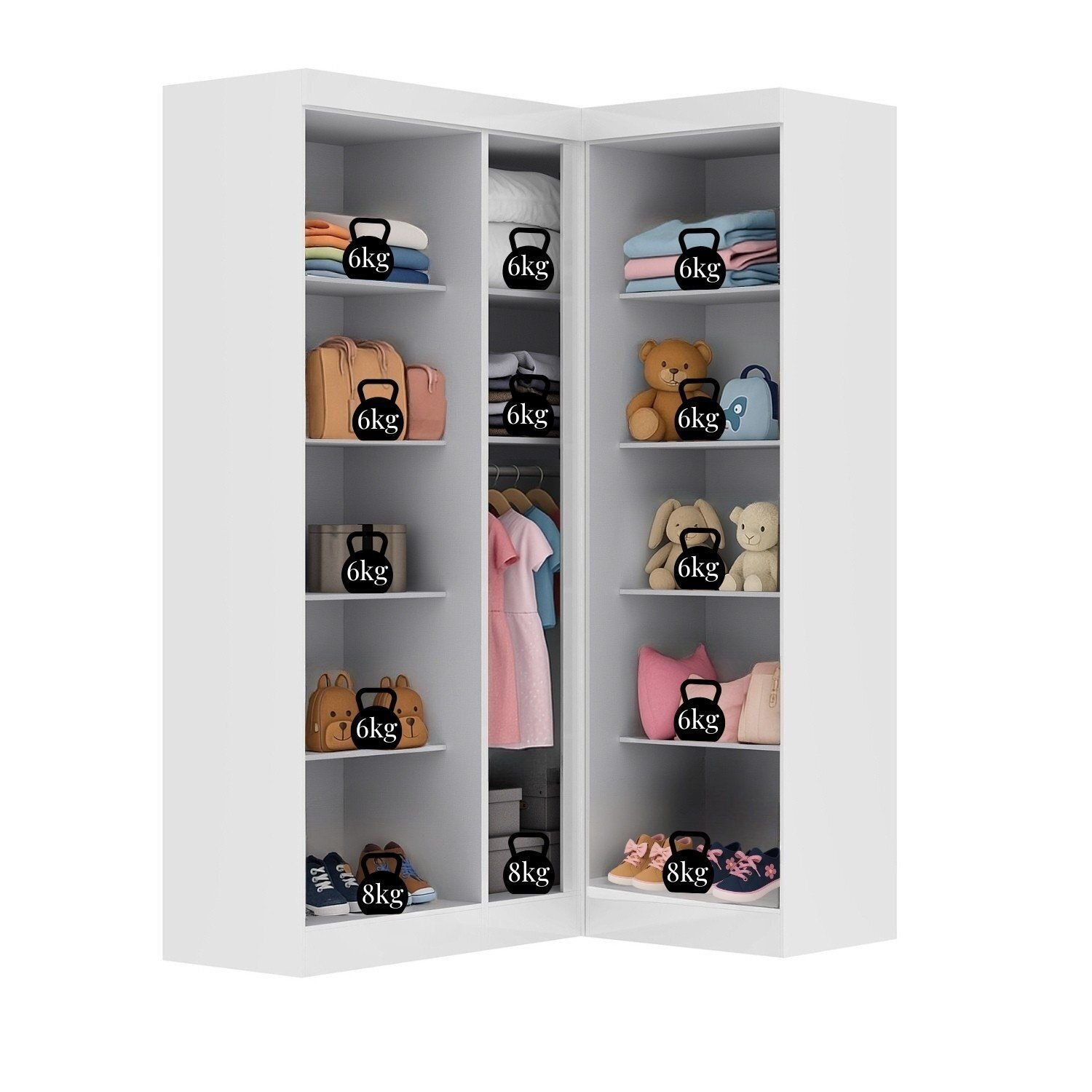 Guarda-roupa Infantil 5 Portas Jasmim | MadeiraMadeira