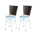 Ver imagem 1 de 2 Cadeiras para Mesa Branca Hawai Marrom Assento Floral:floral Gelo