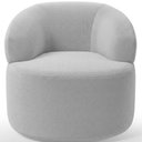 Ver mais imagens de Kit 02 Poltronas Giratória Orgânica para Sala Living Helena L02 Bouclê Cinza - Lyam Decor