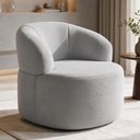 Ver imagem 3 de Kit 02 Poltronas Giratória Orgânica para Sala Living Helena L02 Bouclê Cinza - Lyam Decor