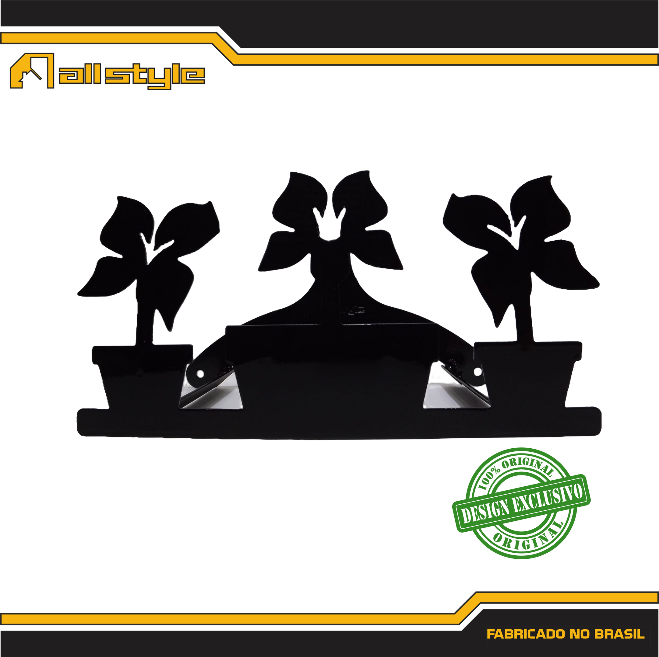 Suporte Mangueira Jardim 3 VASOS PRETO ALL STYLE - 4