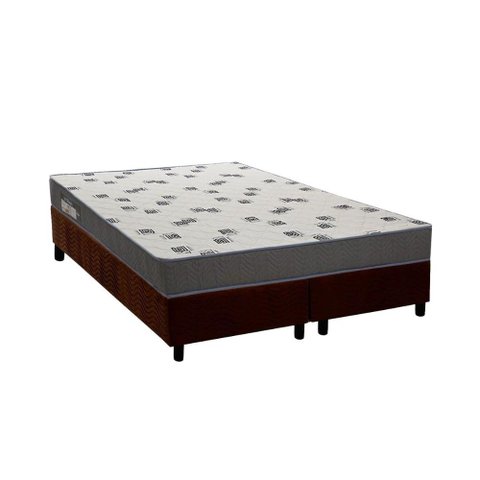 Conjunto Box Queen: Colchão Espuma Ortobom D33 Light Saúde + Base Crc Suede Brown (158x198)