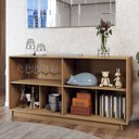 Ver imagem 2 de Balcão Buffet Spazio 4 Portas com Vidro Freijó/off White - Panorama Móveis