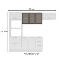 Ver imagem 4 de Cozinha Compacta Amara 8 Portas 4 Gavetas com Vidro 40250780 Branco - Politorno
