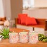 Kit 3 Porta Vaso e Velas Octógono Decoração Laranja - 5