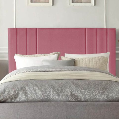 Cabeceira Estofada Grécia 90CM Solteiro Courino Rosa - D A DECOR