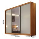 Ver imagem 3 de Guarda Roupa Casal Londres 3 Portas 1 com Espelho 4 Gavetas Cinamomo Fendi - Novo Horizonte