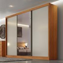 Ver imagem 4 de Guarda Roupa Casal Londres 3 Portas 1 com Espelho 4 Gavetas Cinamomo Fendi - Novo Horizonte