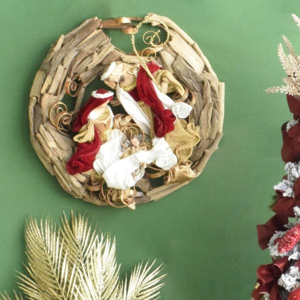 Guirlanda Sagrada Família Vermelha 50cm | Linha Natal Encantado Formosinha - 1