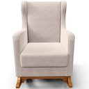 Ver imagem 2 de Poltrona de Amamentação com Balanço e Puff Mavie L02 Suede Bege - Lyam Decor