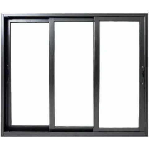 Vitro de Aluminio 3 Folhas Móveis sem Grade Linha Premium:1,00 X 1,50/preto