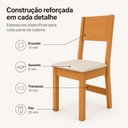 Ver imagem 6 de Conjunto Mesa Íris com 4 Cadeiras em 100% MDF Alto Relevo e Tampo Fitado - Bagum Bege/Cinamomo