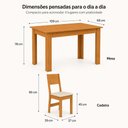 Ver imagem 3 de Conjunto Mesa Íris com 4 Cadeiras em 100% MDF Alto Relevo e Tampo Fitado - Bagum Bege/Cinamomo