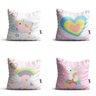 Capa Almofada Unicornio para Quarto de Menina Kit 4un 35x35cm - 5