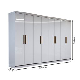 Guarda-roupa Casal em Mdp com 8 Portas e 4 Gavetas Maxel Móveis - 3