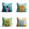 Capas de Almofadas Animais Safari para Quarto Infantil 35x35 kit 4un - 1