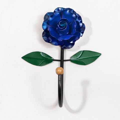 Cabideiro de Parede Cabide para Toalha 1 Gancho Flor Azul