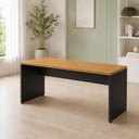 Ver imagem 1 de Mesa Escrivaninha Retangular F5 Office Moderno MDF 180cm Freijó com Preto