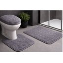 Ver imagem 1 de Jogo de Banheiro Antiderrapante Linhas 3 Peças - Cinza