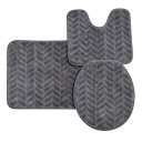 Ver imagem 2 de Jogo de Banheiro Antiderrapante Linhas 3 Peças - Cinza