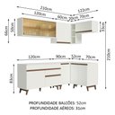 Ver imagem 4 de Cozinha Completa de Canto Branco Reims Madesa