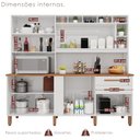 Ver imagem 5 de Cozinha Compacta em MDP 8 Portas 2 Gavetas Millena com Vidro Reflecta Yescasa Branco