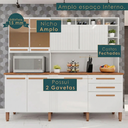 Ver mais imagens de Cozinha Compacta em MDP 8 Portas 2 Gavetas Millena com Vidro Reflecta Yescasa Branco