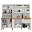 Ver imagem 4 de Cozinha Compacta em MDP 8 Portas 2 Gavetas Millena com Vidro Reflecta Yescasa Branco