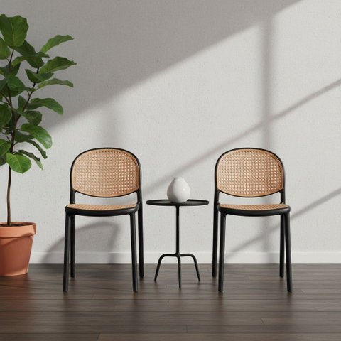 Conjunto 2 Cadeiras Empilhaveis com Telinha Minimalistas Positano Fratini