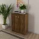 Ver imagem 1 de Balcão para Escritório com 2 Portas Rústico Tecnomobil Me4103 Cor: Nogal