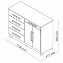 Ver imagem 2 de Cômoda Sapateira 5 Gavetas 2 Portas Sirius Imbuia Champanhe