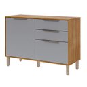 Ver imagem 2 de Balcão 120cm com Tampo 2 Portas e 2 Gavetas Divina Brilhante e Celeste Cinamomo/Platina