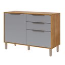 Ver imagem 2 de Balcão 120cm com Tampo 2 Portas e 2 Gavetas Divina Brilhante e Celeste Marrom/Cinamomo/Platina