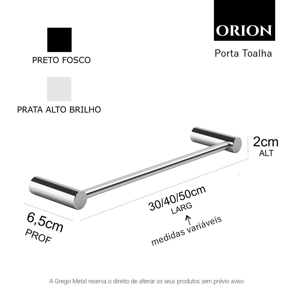 Porta Toalha de Banheiro Acessório Toalha de Lavabo Toalheiro Grego Metal Alto Brilho Orion - 4