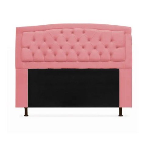 Cabeceira Geovana Para Cama Box Solteiro 120cm Com Capitonê Suede:Rosa