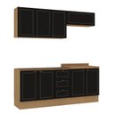 Ver imagem 1 de Cozinha Completa 4 Peças 2 Aéreos e 2 Balcões Conecta Frise Yescasa Cinamomo/Preto