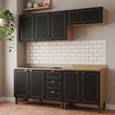 Ver imagem 1 de Cozinha Modulada 4 Peças 2 Aéreos e 2 Balcões Conecta Frise Yescasa Cinamomo/Preto