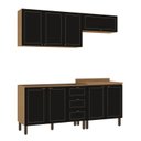Ver imagem 7 de Cozinha Modulada 4 Peças 2 Aéreos e 2 Balcões Conecta Frise Yescasa Cinamomo/Preto