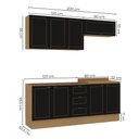 Ver imagem 3 de Cozinha Modulada 4 Peças 2 Aéreos e 2 Balcões Conecta Frise Yescasa Cinamomo/Preto
