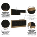 Ver imagem 5 de Cozinha Modulada 4 Peças 2 Aéreos e 2 Balcões Conecta Frise Yescasa Cinamomo/Preto