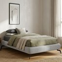 Ver imagem 2 de Cama Solteiro Pés Ferro 105cm Emma Linho Cinza Claro - Nexta Casa