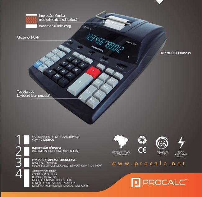 Calculadora Profissional Pr5400t Impressão Térmica Bivolt - 3