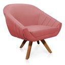 Ver imagem 4 de Kit 01 Namoradeira 02 Lugares e 02 Poltronas Giratória Giovana Suede Base Madeira MM30 - D’Rossi - R