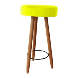 Kit Duas Banqueta Alta para Área Gourmet Balcão Pés Palito Amarelo Dimazza Móveis - 2