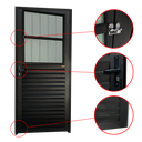 Ver imagem 2 de Porta de Sala Alumínio 86 Esq V.Boreal Preto Brimak