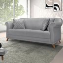 Ver imagem 6 de Sofa 2 Lugares Retro Polo 180cm com Almofada Linho Cinza Ezz Cinza