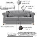 Ver mais imagens de Sofa 2 Lugares Retro Polo 180cm com Almofada Linho Cinza Ezz Cinza