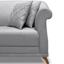 Ver imagem 4 de Sofa 2 Lugares Retro Polo 180cm com Almofada Linho Cinza Ezz Cinza